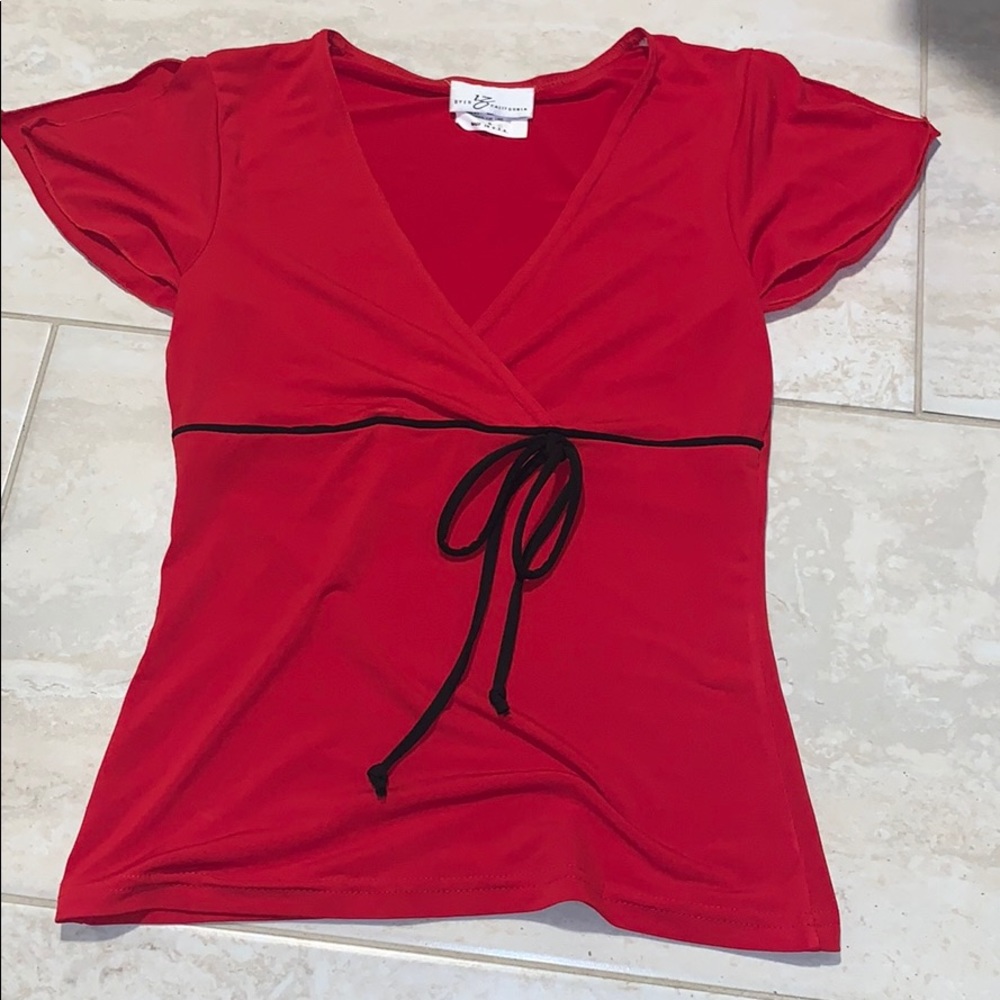 Red Byer California Tie Blouse